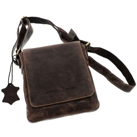 Brown Green Deed Leather Bag