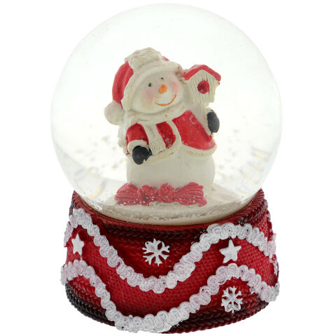 Red globe snowman