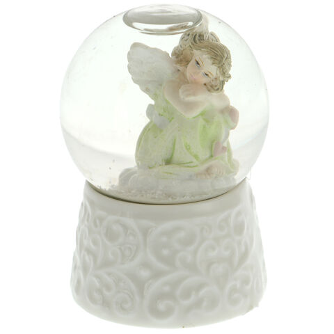 Snow globe mini green angel