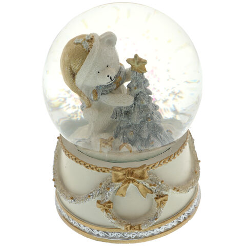 Musical snow globe with bear