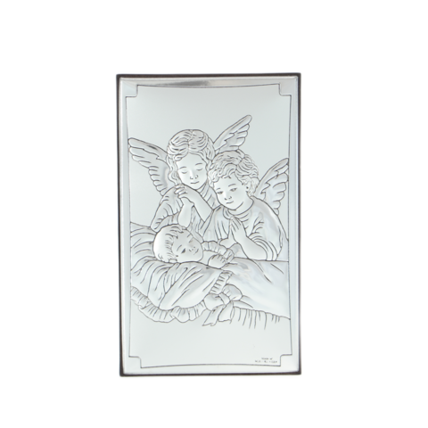 Guardian angels silver icon 7x11cm