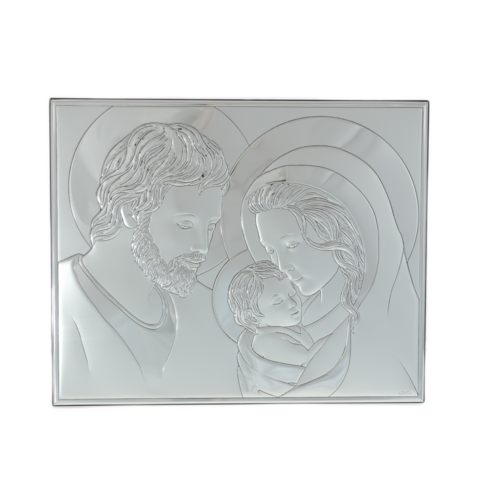 Holy Family silver plated icon 26x32