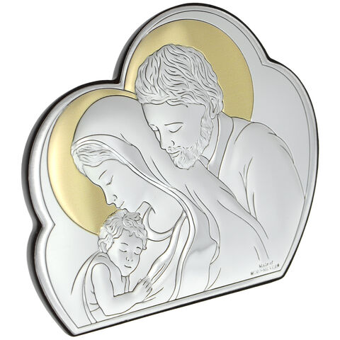 Silver icon Holy Family cloud 11cm