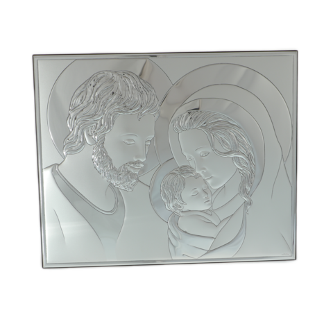 Catholic icon Holy Family Silver Plated 39cm