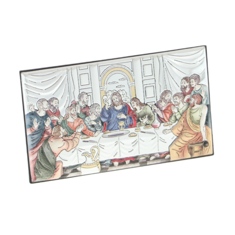 The Last Supper silver plated colored icon 11cm