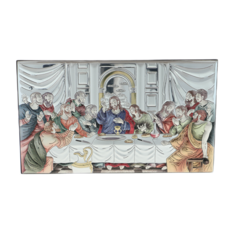 Last Supper Icon silver plated coloured 20cm