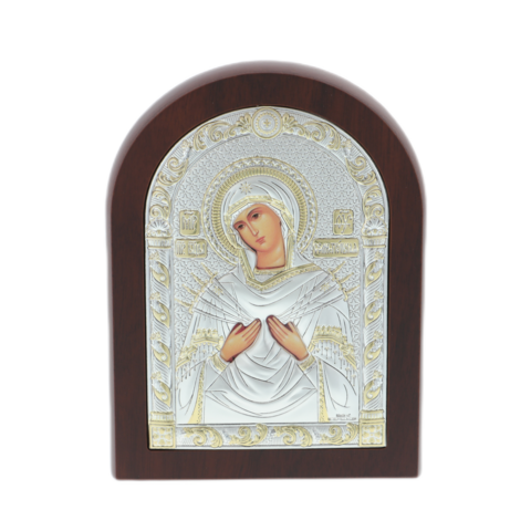 Icon of Mother of God with 7 arrows vaulted 16cm