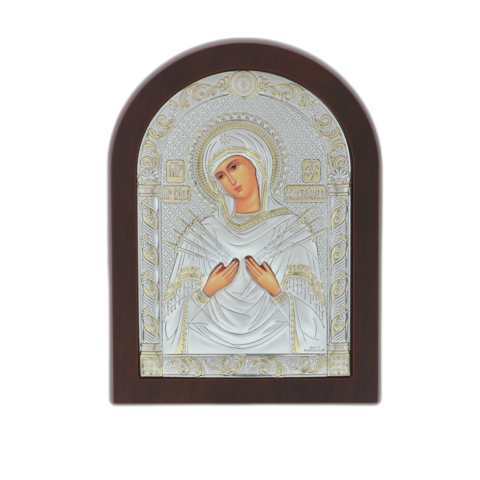 Icon of the Mother Mary with 7 arrows vaulted 20cm