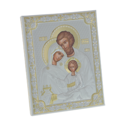 Ortodox ezüst ikon Szent Család Exkluzív 20cm