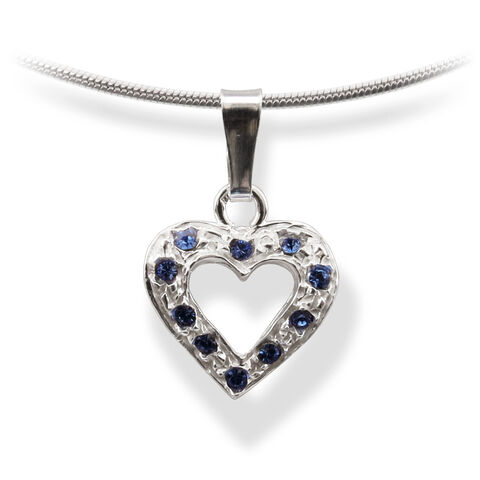 Silver Blue Crystal Heart