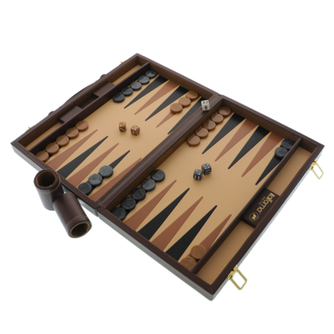 Backgammon game in brown leather Exclusive Briefcase