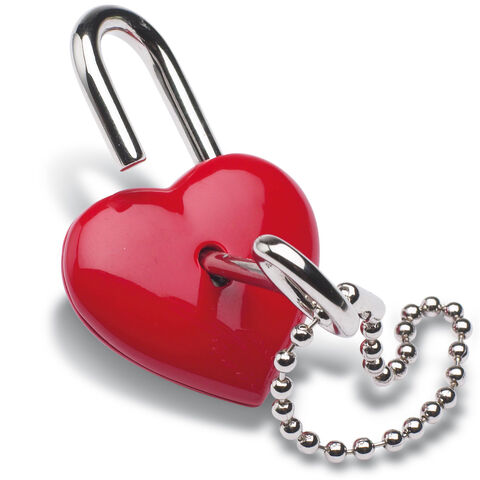 Heart padlock with key