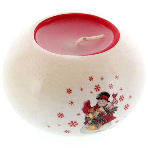 Snowman Globe Christmas Candle