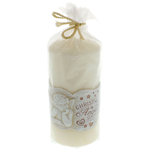 Beige Christmas Angel Candle