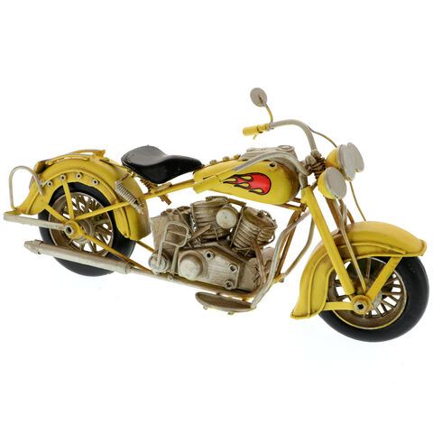 Macheta motocicleta chopper galbena