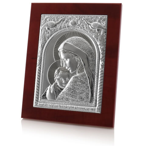 Mary and Jesus Silver Icon