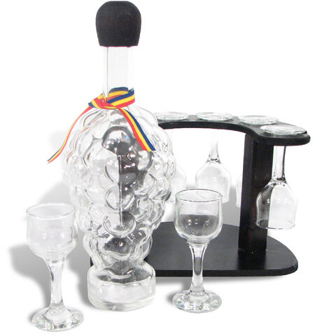 Glass holder minibar with bottle
