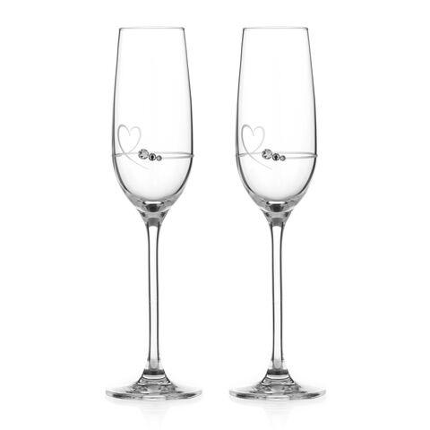 Crystal Glasses with Heart and cristals