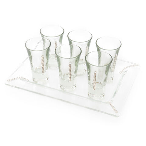 Crystal Glasses and Tray