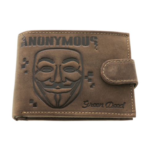 Men’s Wallet "Anonymus" – Brown Natural Leather, with Snap Closure