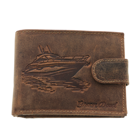 Wallet with yaht natural brown leather RFID