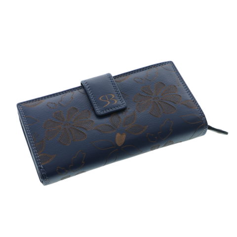 Portofel Damă Albastru Închis Belmonte Royal Blue din Piele Naturală