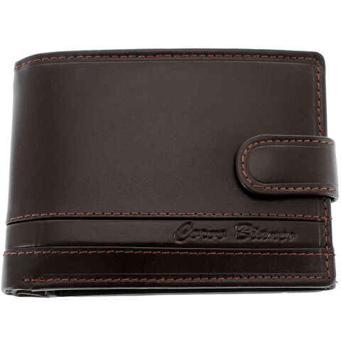 Brown White Crow Leather Wallet