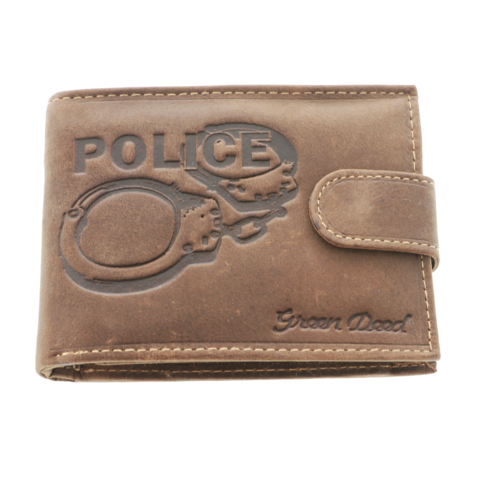 Brown Leather Wallet – Police Handcuffs Design