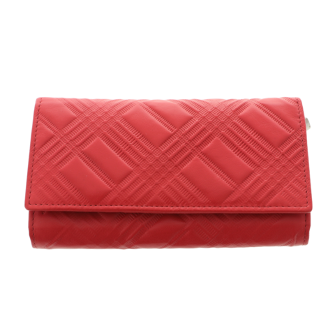 Portofel roșu de damă Scala Luxury Collection din piele naturală – 17 cm, design elegant