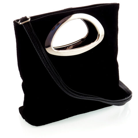 Black Suede Leather Purse