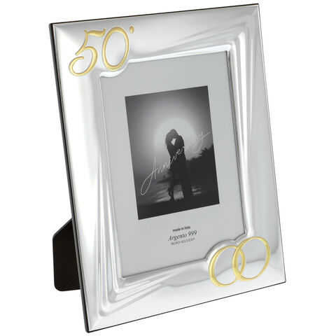 Gold wedding silver photo frame 26cm