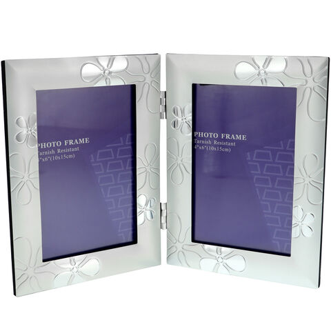 Double Photo Frame with Daisies 10x15 cm