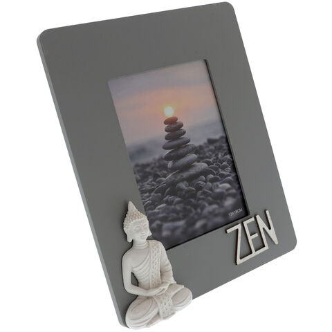 Zen buddha wood photo frame 28 cm