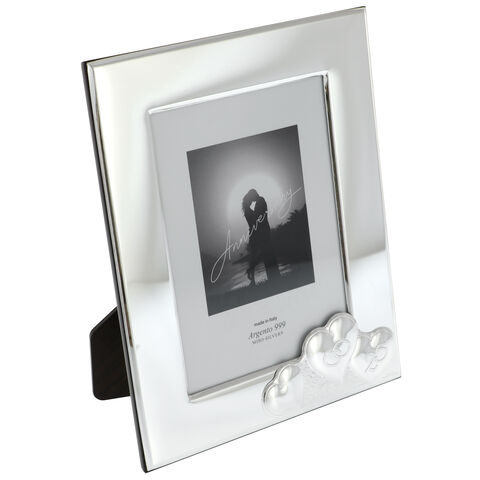 Rama foto nunta de argint 3 inimi 26cm
