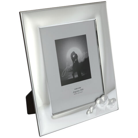 Rama foto nunta de argint 3 inimi 33cm