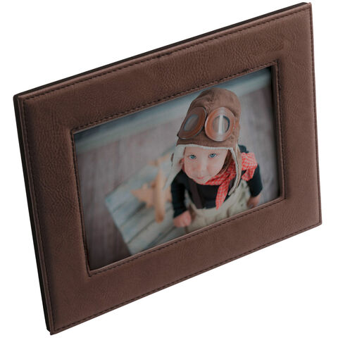 Leather Photo Frame Brown