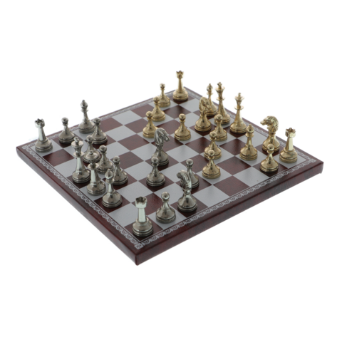 Elegáns mágneses sakk fa tartóval 17 cm