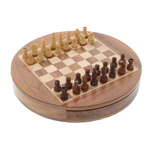 Exclusive Magnetic Chess Set with drawer Maple and Acacia wood