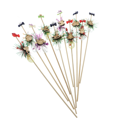 Set 10 Bețe Moș Nicolae cu figurine 40cm