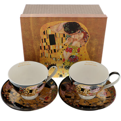 Set 2 cani cu farfurii Gustav Klimt: Sarutul