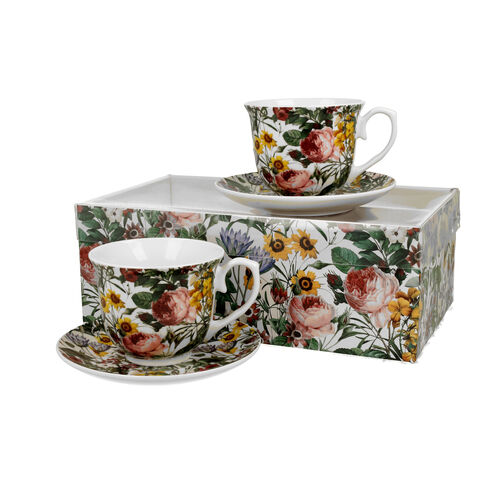 2 db virágos porcelán csésze készlet Spring 250ml