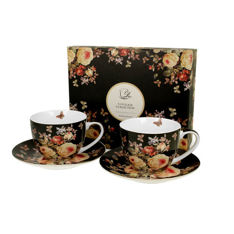 Set of 2 porcelain cups with Warda flowers 250ml