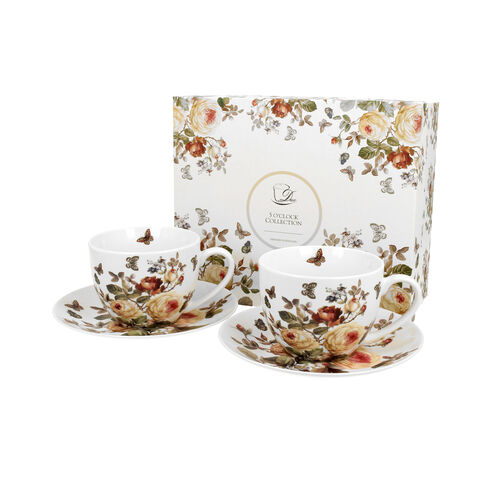 Set of 2 Zahra rose porcelain cups 250ml
