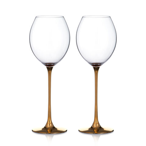 Set of 2 Wine Glasses Elegance Gold