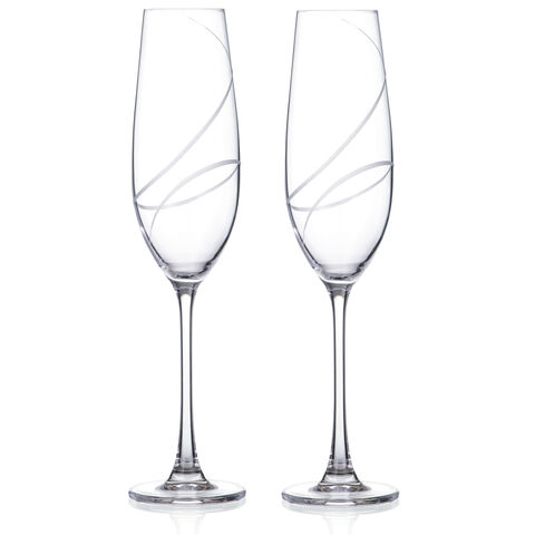 Set with 2 champagne glasses Chrystal Aurora