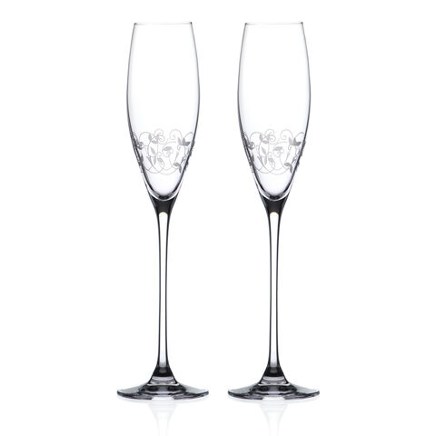 Set of 2 Chrystal Glasses for Champagne Elegance Arabesque