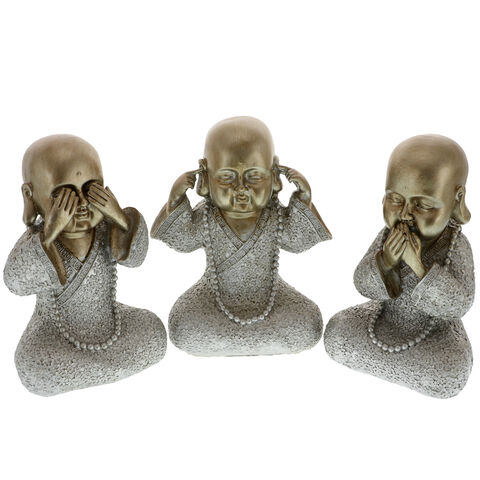 Set 3 statuete Buddha: Nu aud, nu vad, nu vorbesc
