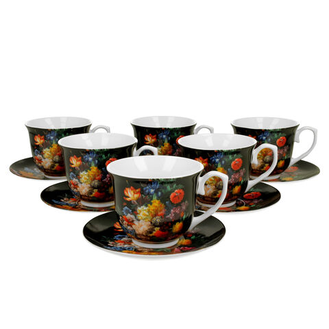 Set of 6 porcelain cups Bouquet 250ml