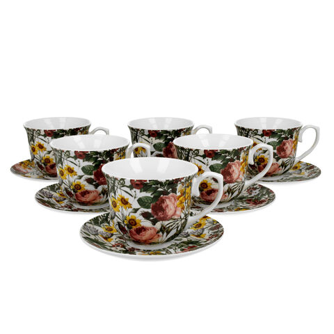 Set of 6 porcelain cups Spring 250ml