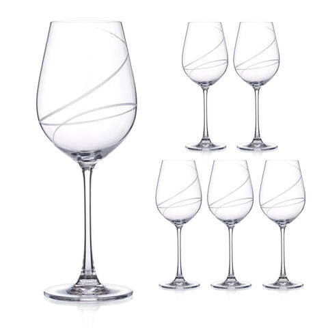 Set of 6 Champagne Glasses Chrystal Lux Aurora